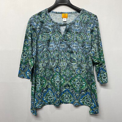 Ruby Rd. Women 3/4 Sleeve Blouse Top Shirt Size 2X Floral Polyester M241 -22