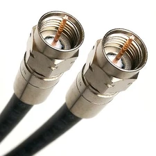 QUAD SHIELD 3Ghz COAXIAL CABLE CL2 UV RESISTANT INDOOR OUTDOOR NICKEL CONNECTORS