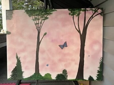 original acrylic painting on canvas Pink Sky