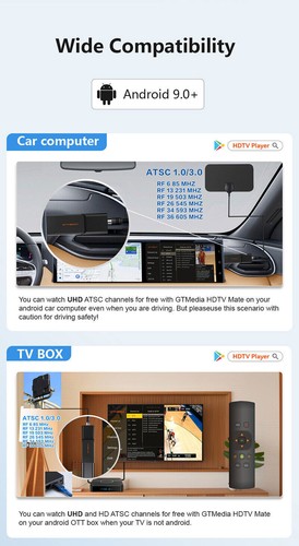 GTMEDIA Digital ATSC 3.0 HD TV Tuner Newest Terrestrial Receiver For Android 9.0 - Picture 15 of 23