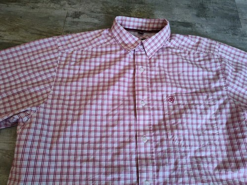Ariat Pro Series Jericho Plaid Shirt Short Sleeve Button Up Mens Workwear EUC L - Picture 4 of 15