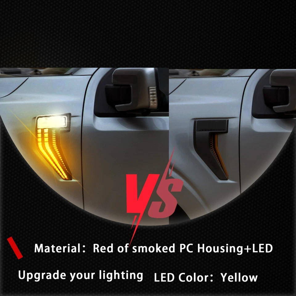 For Ford F-150 F150 2021-2023 DRL LED Fender Vent Side Marker Light Turn Signal - Image 2 of 4