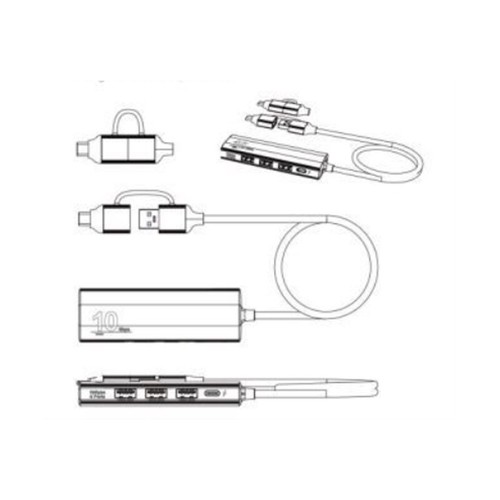 Laptop Docking Station Type-c converter game usb hub USB Splitter Multi Adapter - Picture 5 of 6