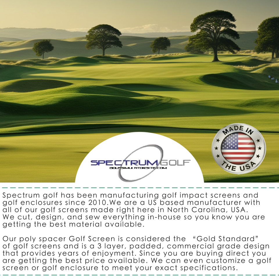 Golf Simulator Cage. POLY SPACER SCREEN. 4 SIDED NET/PADS/PANELS. 1 ...