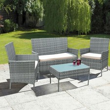Neo Rattan Sofa Set 4 Piece Garden Furniture Chair Coffee Table Patio Outdoor