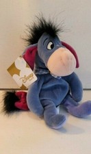 Disney Store Eeyore 9" Camping Eeyore Mini Bean Bag WT Euro Disney Store