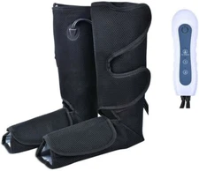 Leg Massager Foot and Calf Boots Wraps for Circulation and Relaxation (Black)