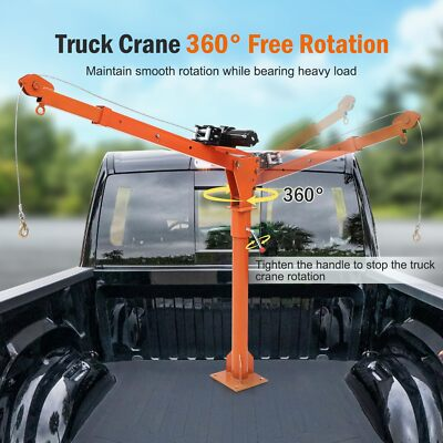 #ad #ad 1100Lbs Pickup Truck Crane Hoist Truck Mounted Lift Jib Crane w Electric Winch $212.39