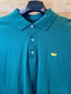 THE MASTERS AUGUSTA GOLF POLO MEN'S XL SS SHIRT GREEN YELLOW ACCENT   MINT  