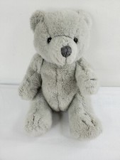 DAKIN Teddy Bear JOINTED GRAY 14" Plush Stuffed Animal 1986 Hard Eyes