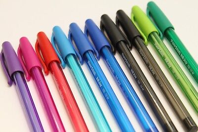 PAPER MATE 'INKJOY' BALLPOINT PENS. BLACK, BLUE, RED, GREEN, FUN COLOURS. x  10.