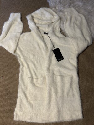 Women's brave soul fluffy cream hooded cardigan new size small