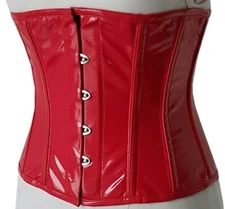 Underbust Corset Bustier Top Women Patent Leather Tummy Control Body Shaper Belt