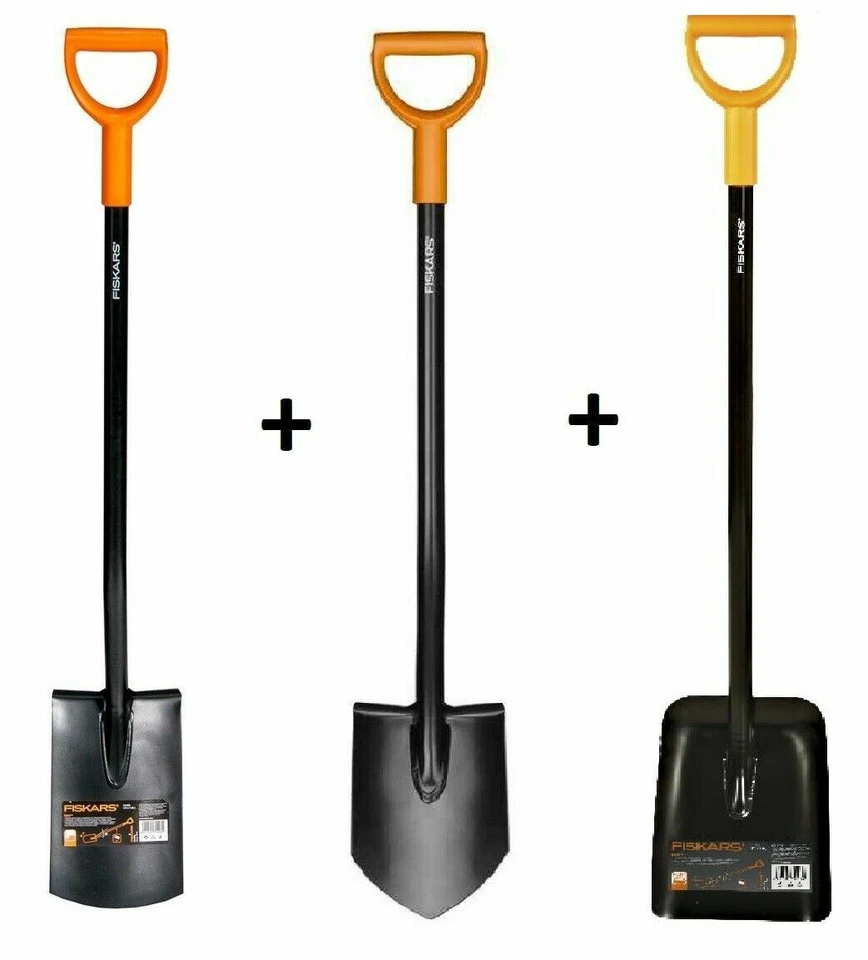 Fiskars 131413 SPATEN + Fiskars 131403 GARTENSPATEN + 132403 SCHAUFEL Solid Set