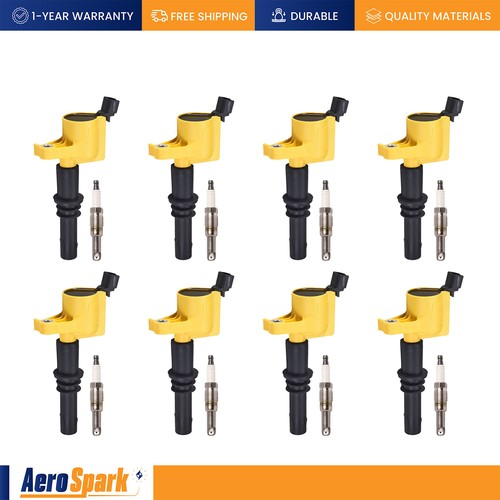 8 Ignition Coil + 8 Platinum Spark Plug for 2005-2008 Ford Expedition 5.4L DG511
