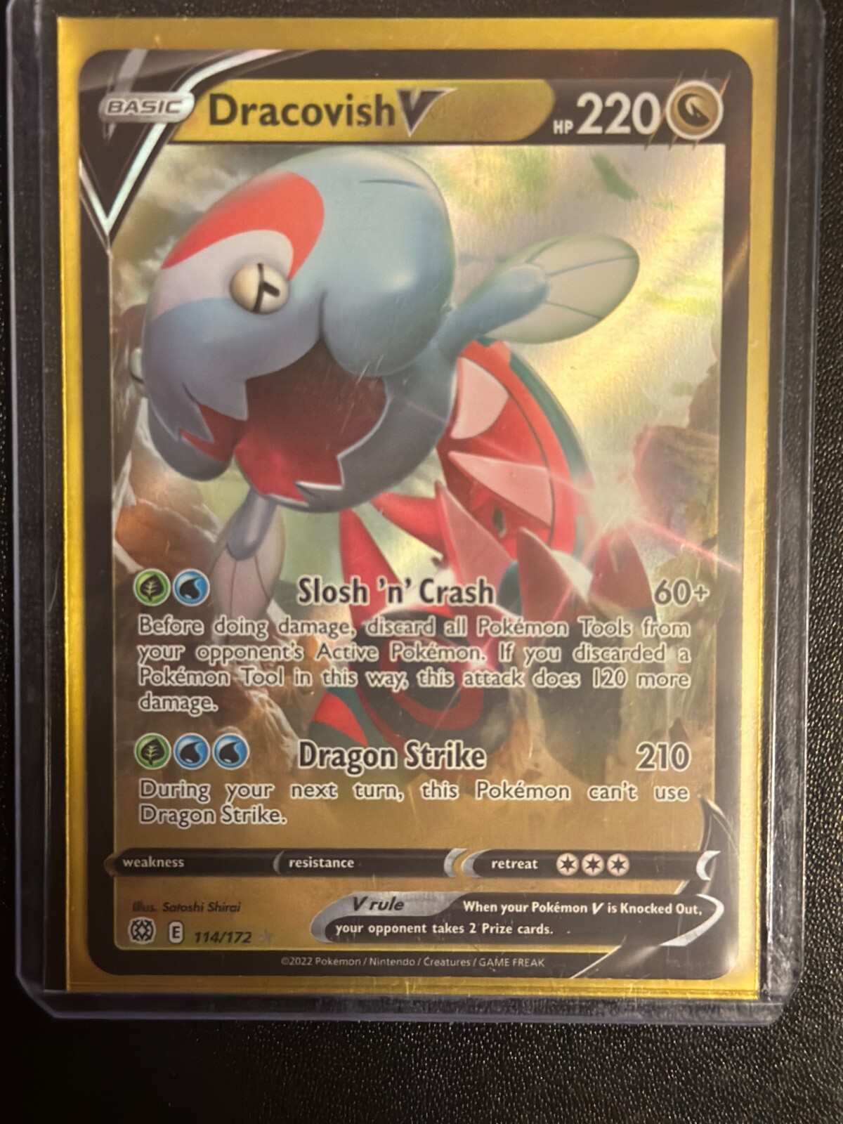 Pokemon TCG Dracovish V - 114/172 - Ultra Rare -Brilliant Stars-NM