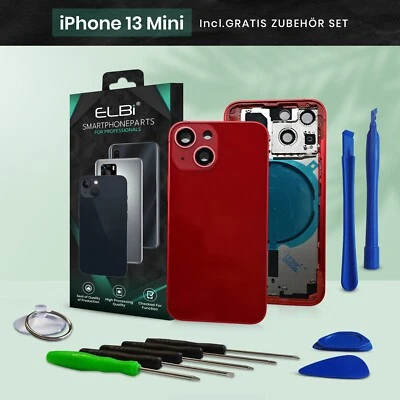 Backcover für iPhone 13 mini Rot Gehäuse Rahmen Rückseite Frame Housing Red ELBI