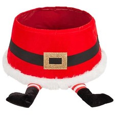 Christmas Tree Skirt LED Santa Belt Design Cover Modern Xmas Stand Basket Base