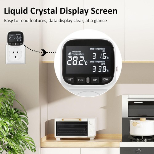 Digital Plug-in Thermostat Electronic Temperature Controller Sensor Socket Timer - Picture 8 of 14