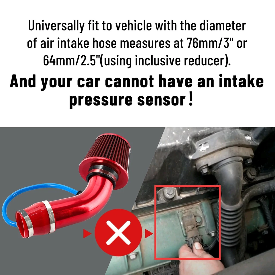 Kit de inducción de filtro de admisión de aire frío sistema de manguera de flujo de alimentación de tubería auto pieza Foto 2 de 4