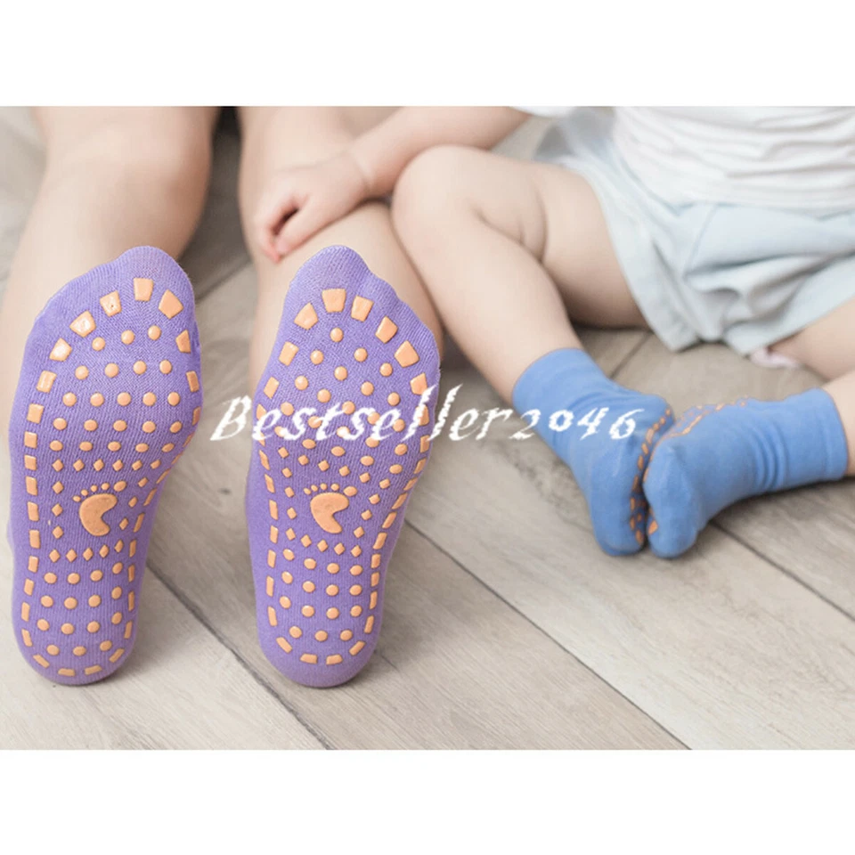 10 Pairs Anti Slip Non Skid Ankle Socks With Grips for Baby Toddler Boys Girls - Image 3 of 4