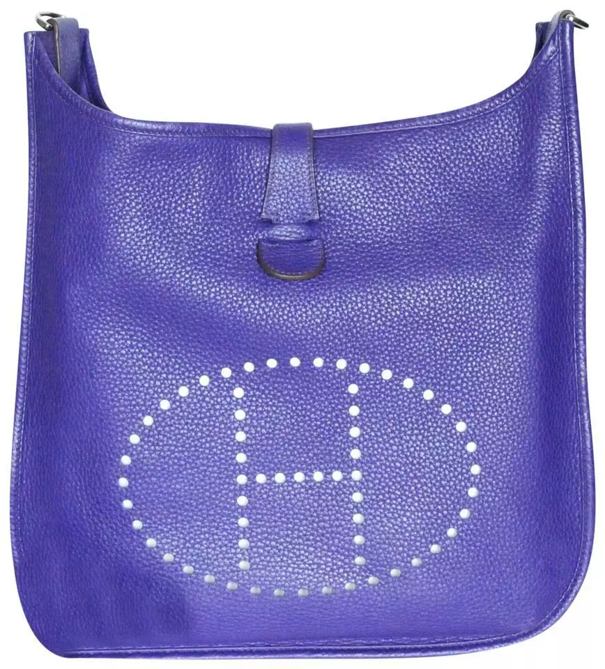 Hermès Evelyne III Gm 2010 Entrupy Purple Leather Shoulder Bag