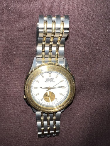 seiko world timer quartz watch