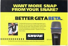 2000 Small Print Ad Of Shure Beta 57a Drum Microphone W Peter Erskine