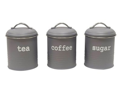 Apollo Runde Luftdicht Tee Kaffee Zucker Küche Aufbewahrung Kanister 3er Set