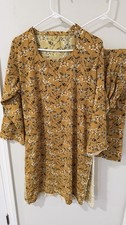 Pakistani Linen Kameez Plazo Size M