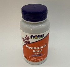 NOW Foods Hyaluronic Acid 50 mg 60 Ct Exp 06/27