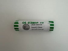 2026 D Denver SemiQ Uncirculated Dime $5 Roll 50 Coins - IN HAND