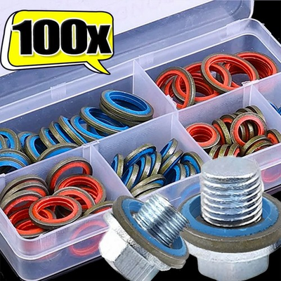#ad 100 pcs Rubber Oil Drain Sealing Gasket Set M6 M16 $24.59
