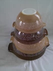 Vtg MCM Pyrex Set of 4 WOODLAND Cinderella Nesting Mixing Bowls 441 442 443 444