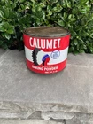 Vintage Calumet Baking Powder Shorty Tin 5lb.  Indian Logo  - Farmhouse Decor