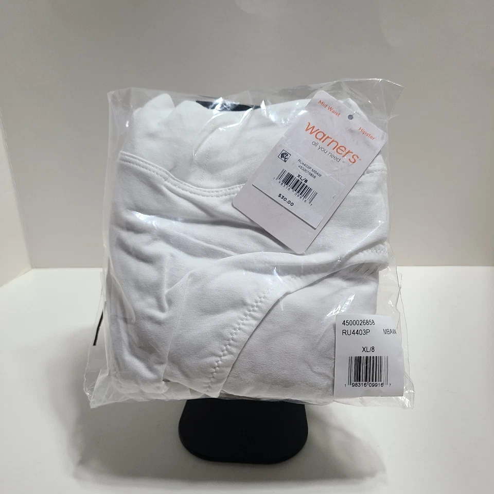 Warners Womens Mid Waist Hipsters Size XL/8 3 Pack in 3 colors. - Image 2 of 4