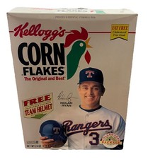 Nolan Ryan, Texas Rangers, 1994 Kellogg's Corn Flakes Collectors Box, MLB GOAT