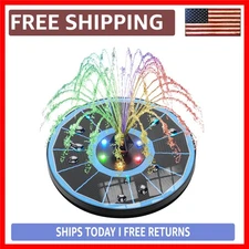 Luxury Solar Fountain Pump - 100% Glass Panel with 7 Nozzles for Stunning Wat...