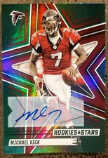 2025 Rookies & Stars Michael Vick #91 Autograph Green /5 Atlanta Falcons SSP