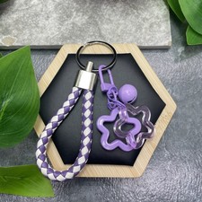 5 Stainless Steel Star Bell Charms Wristlet Keychain New Free Ship C612