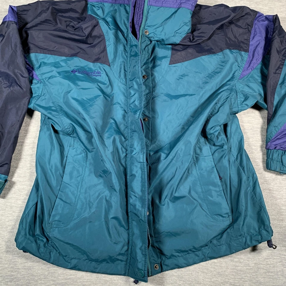 Chaqueta de Colección Columbia Bugaboo Para Mujer Grande Verde Azulado Azul Marino Púrpura Colorblock Esquí Años 90 Foto 3 de 4
