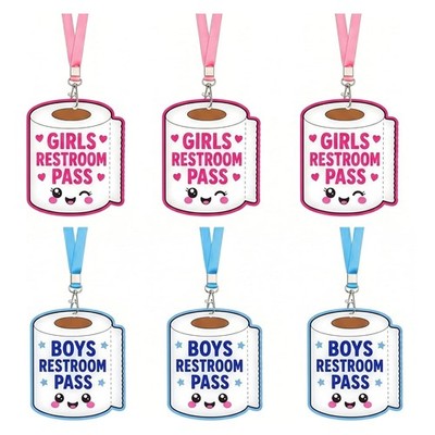 6 Sets Hall Pass Bathroom Passes for Classrooms with Lanyard and Key Holder, ...