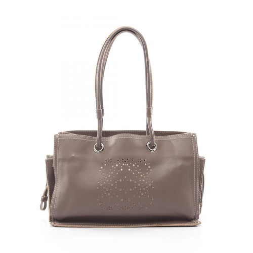 Loewe LOEWE Anagram Punching Tote Bag Bag Leather Women's Beige Used