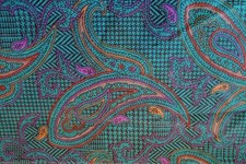 36" x 48" -Paisley complexe sur sarcelle - Design indien - Tissu coton