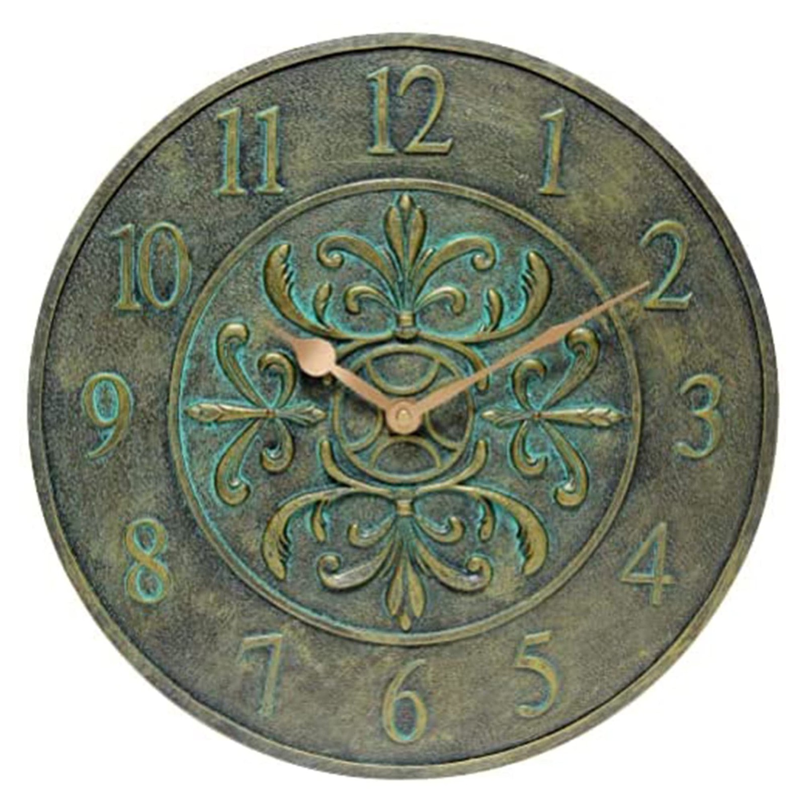 Infinity Instruments Blanc Fleur Aged Bronze 15 inch Decorative Outdoor Clock featured image