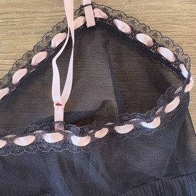 Victoria&rsquo;s secret Y2K Babydoll Sheer Lace & Ribbon Cami-Sexy Little Things-Sz S