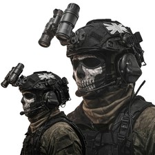 COD Ghost Tactical Helmet Kit with Headset NVG Model Pouch for CS Cosplay
