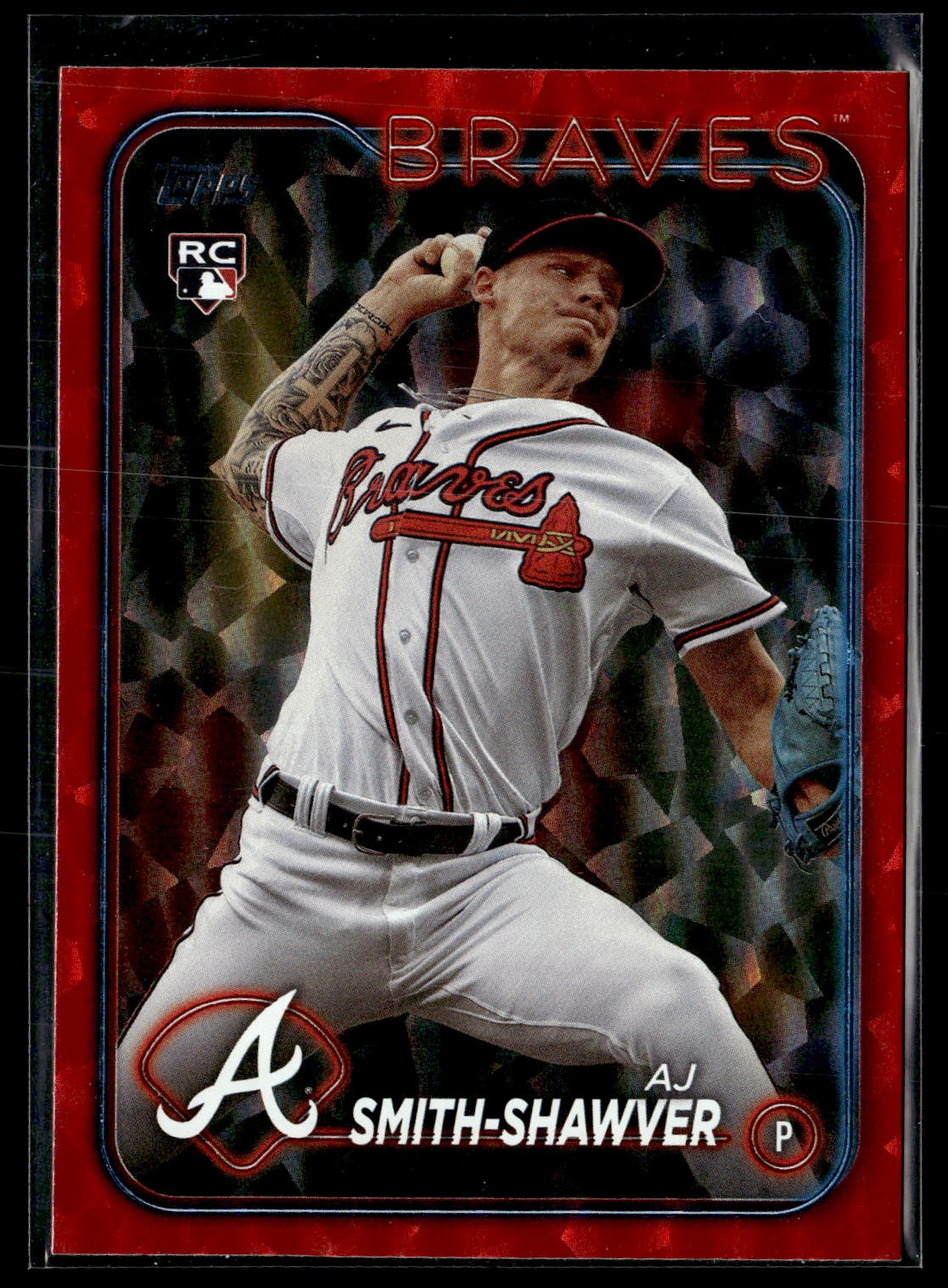 2024 Topps #117 AJ Smith-Shawver Red Crackle Foil #/199