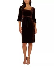 Adrianna Papell Women's Velvet Bell-Sleeve Sheath Dress Sz12 $159 (951)