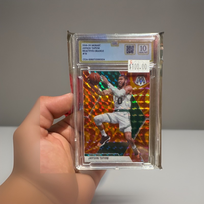 2019-20 Panini Mosaic Jayson Tatum #79 Reactive Orange CGC 10 Celtics